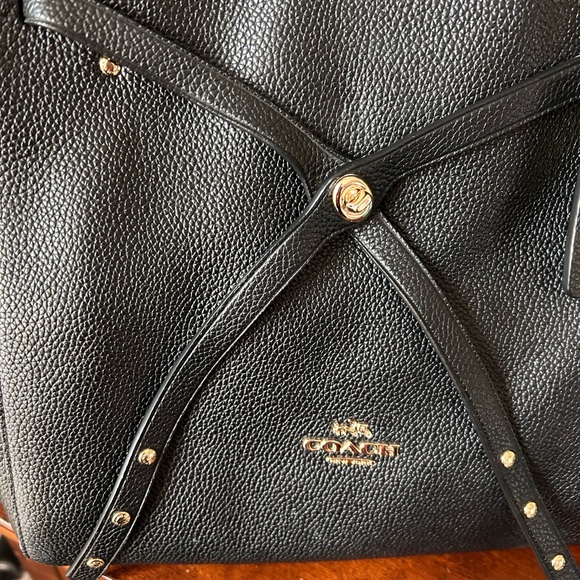 Coach Black Pebbled Leather Tote - Picture 5 of 12
